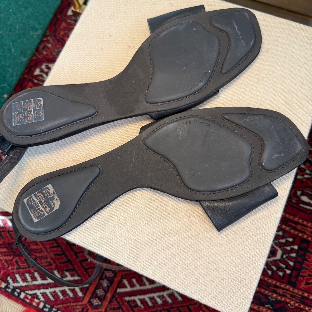 Rag & Bone Ellory Foldable Sandal Ankle Strap Women's Black Size US9.5 Size 41 - Picture 5 of 10